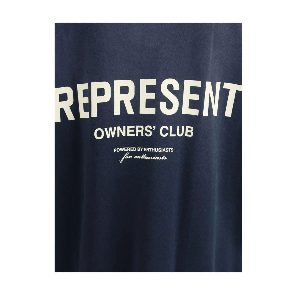 Represent Minimalistisch katoenen T-shirt met iconisch monogram Blue Heren