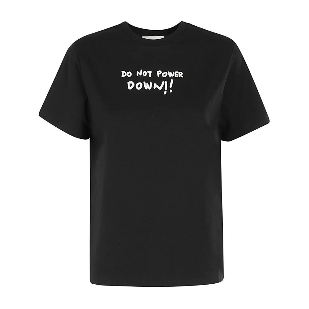 Coperni Boxy T-shirt met Power Down Design Black Dames