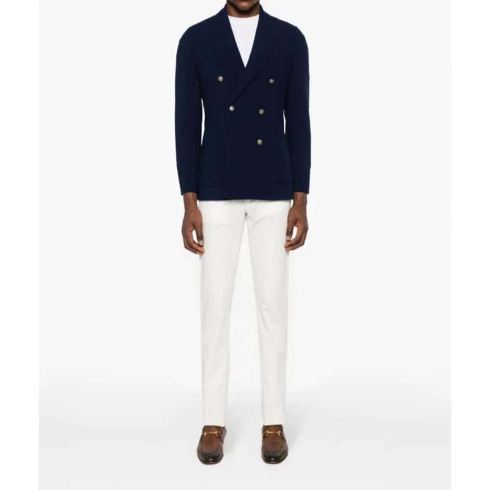 Jacob Cohën Slim Fit Bard Broek met knoopsluiting White Heren