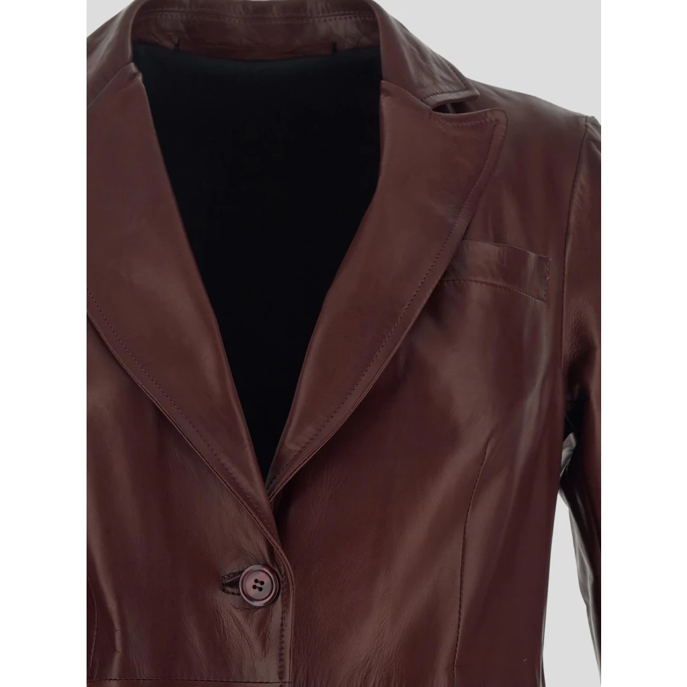 Salvatore Santoro Leren Jas Red Dames