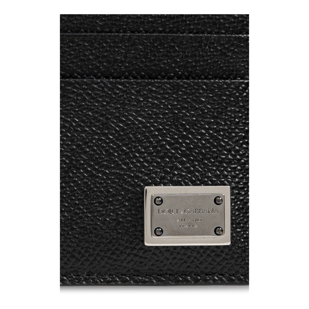 Dolce & Gabbana Leren kaarthouder Black Heren