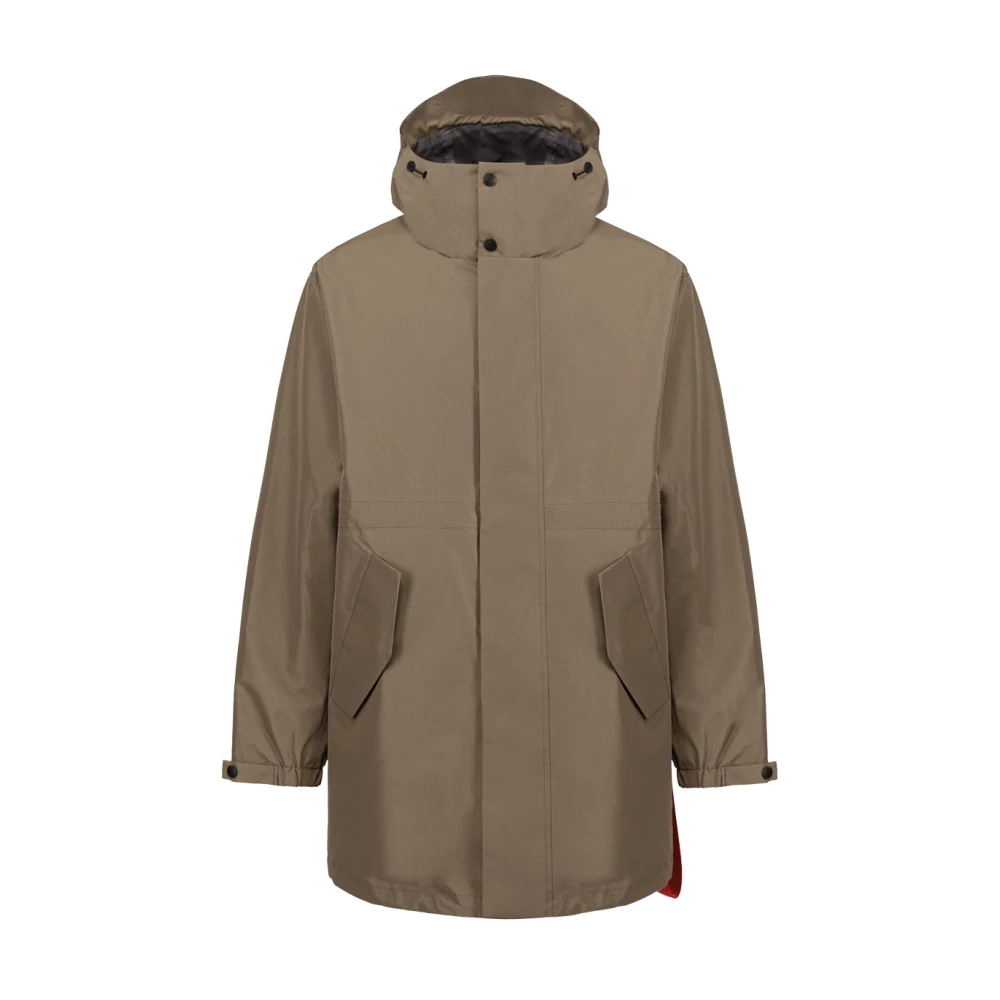 Afterlabel Waterdichte Parka met Verstelbare Capuchon Brown Heren