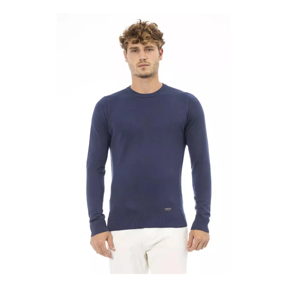 Baldinini Modalen Trui met Ronde Hals Blue Heren