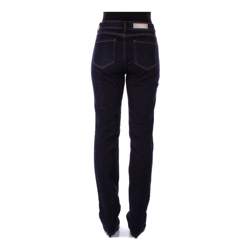 Max Mara Denim Jeans met rits en knoop Blue Dames
