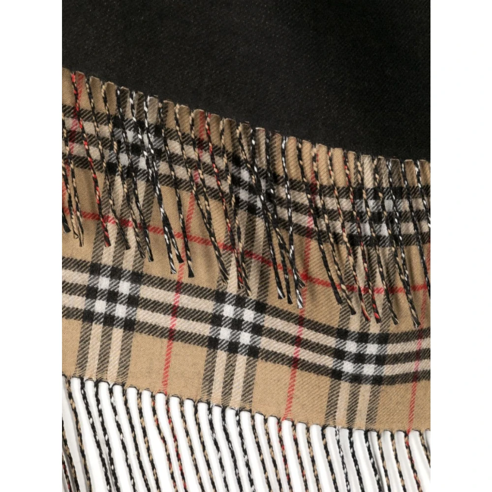 Burberry Zwarte Wol Omkeerbare Cape Black Dames