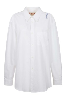 white-cotton-long-sleeve-shirt-with-front-closure-and-embroidered-logo