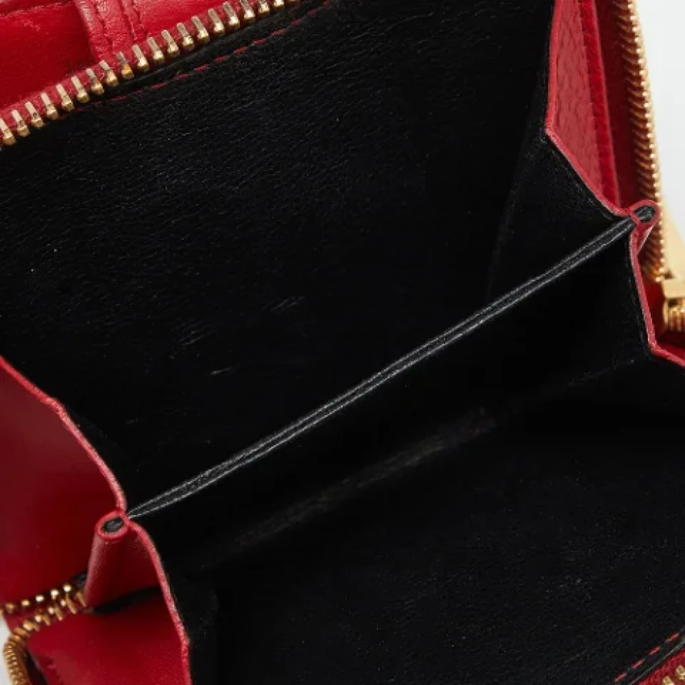 Yves Saint Laurent Vintage Pre-owned Leather wallets Red Dames