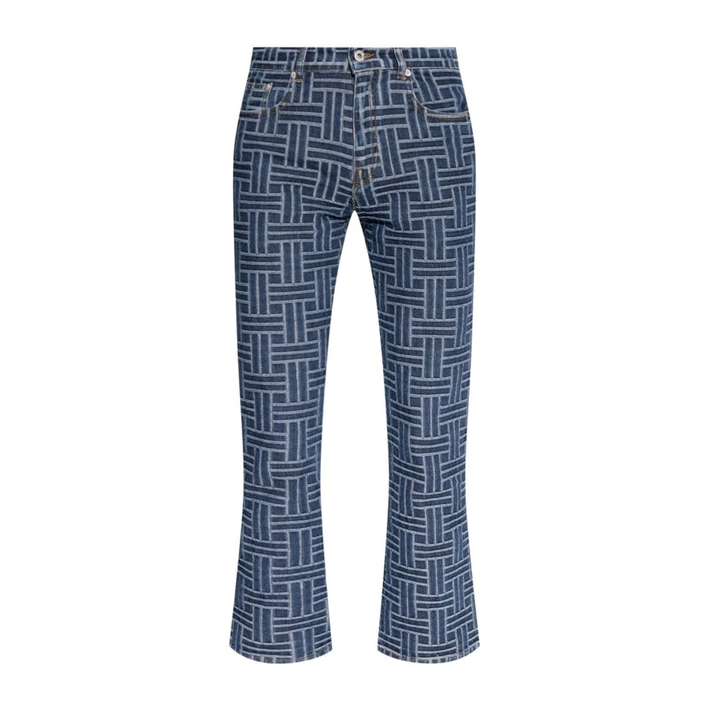 Kenzo Jacquard Flared Jeans Blue Dames