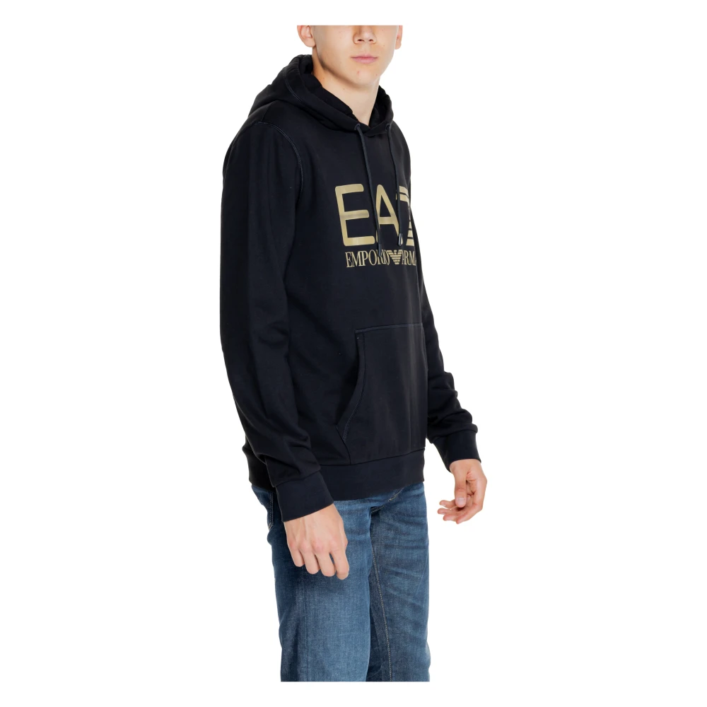 Emporio Armani EA7 Heren Sweatshirt Herfst Winter Collectie Katoen Black Heren