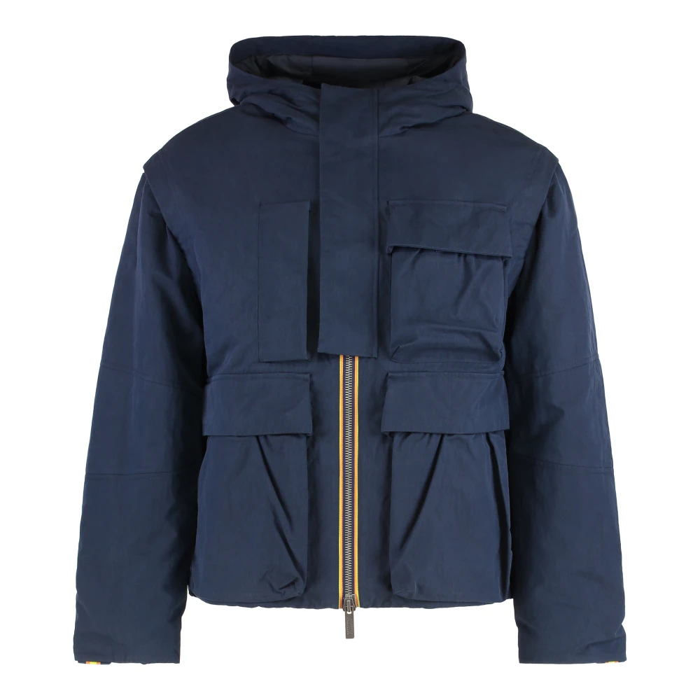 K-Way Men's Blue Short Parka Guillermo - Winter Jackets - L - Jackets