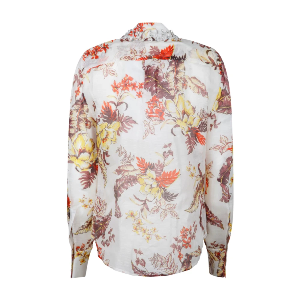 Zimmermann Bloemenprint shirt met juweelafwerking Multicolor Dames