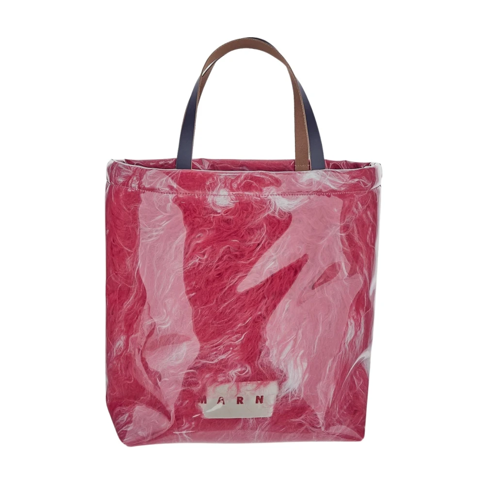 Marni Shearling Tote Tas Pink Dames