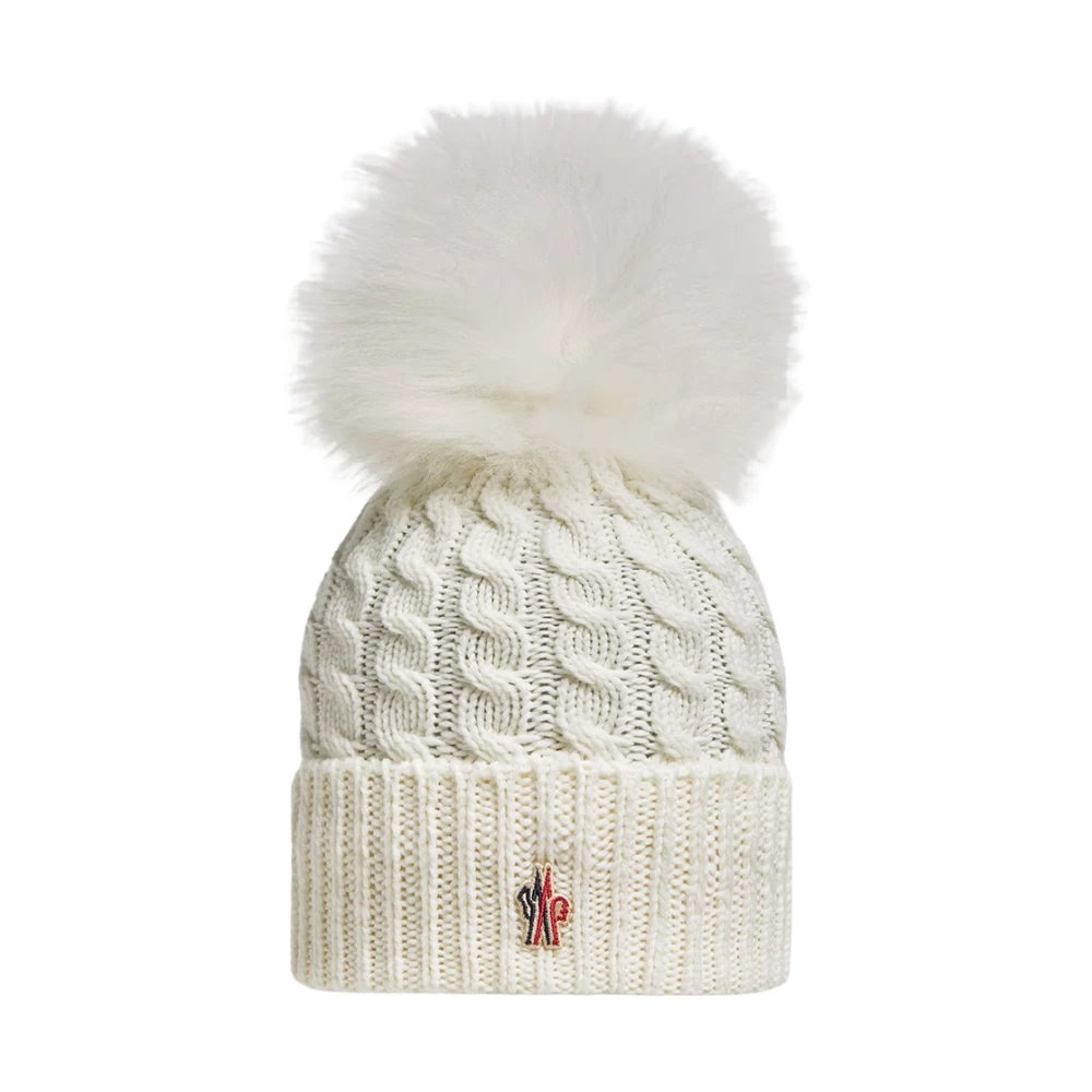 Moncler Gebreide Baret voor Vrouwen White Dames