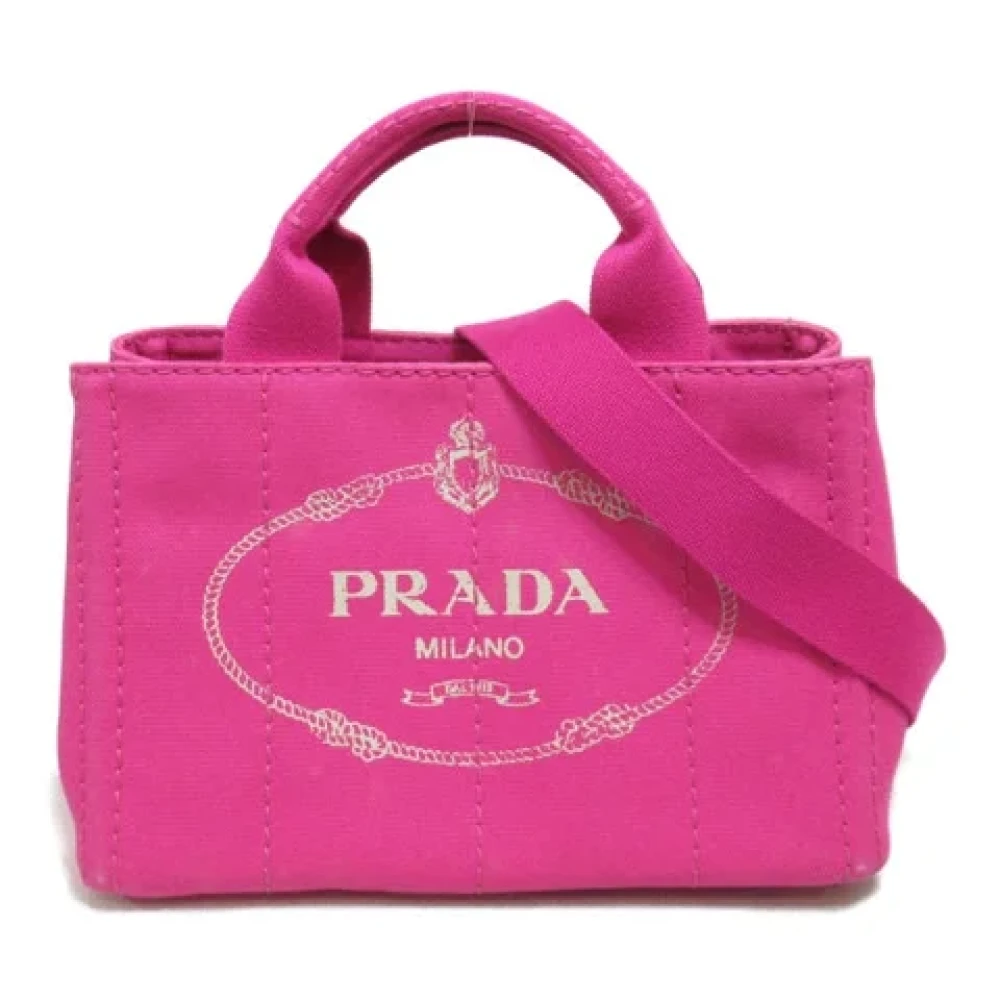 Prada Vintage Pre-owned Canvas prada-bags Pink Dames