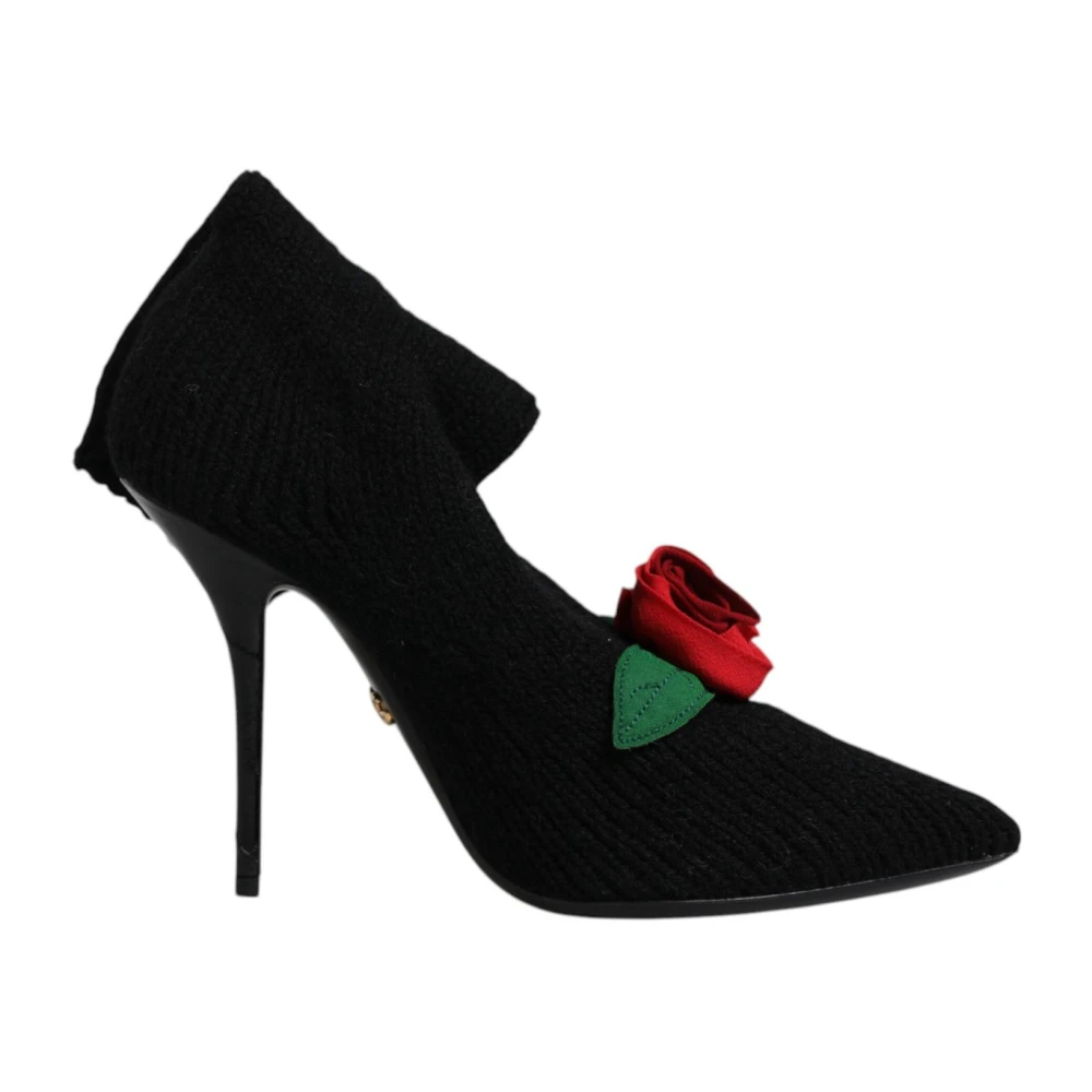 Dolce & Gabbana Women's Black Stiletto Heel Mid Calf Boots