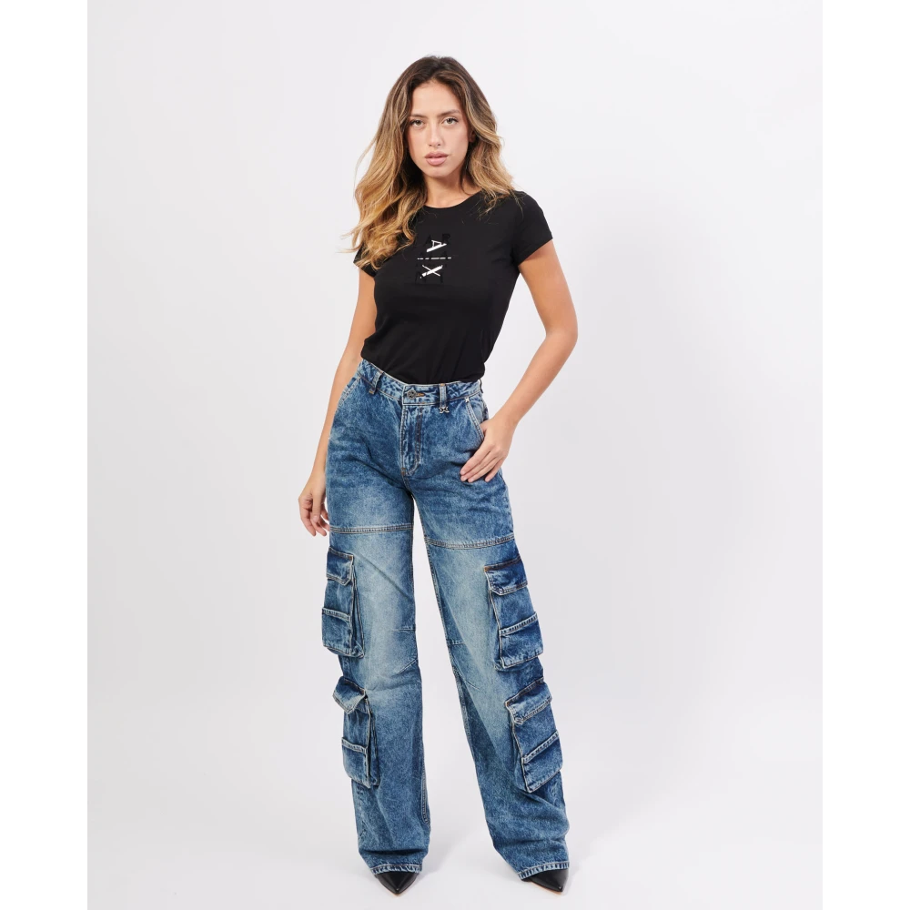 John Richmond Blauwe Wijde Pijp Jeans Blue Dames