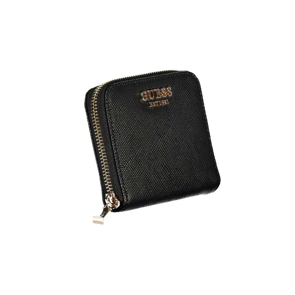 Guess Zwarte Portemonnee met Rits en Logo Black Dames