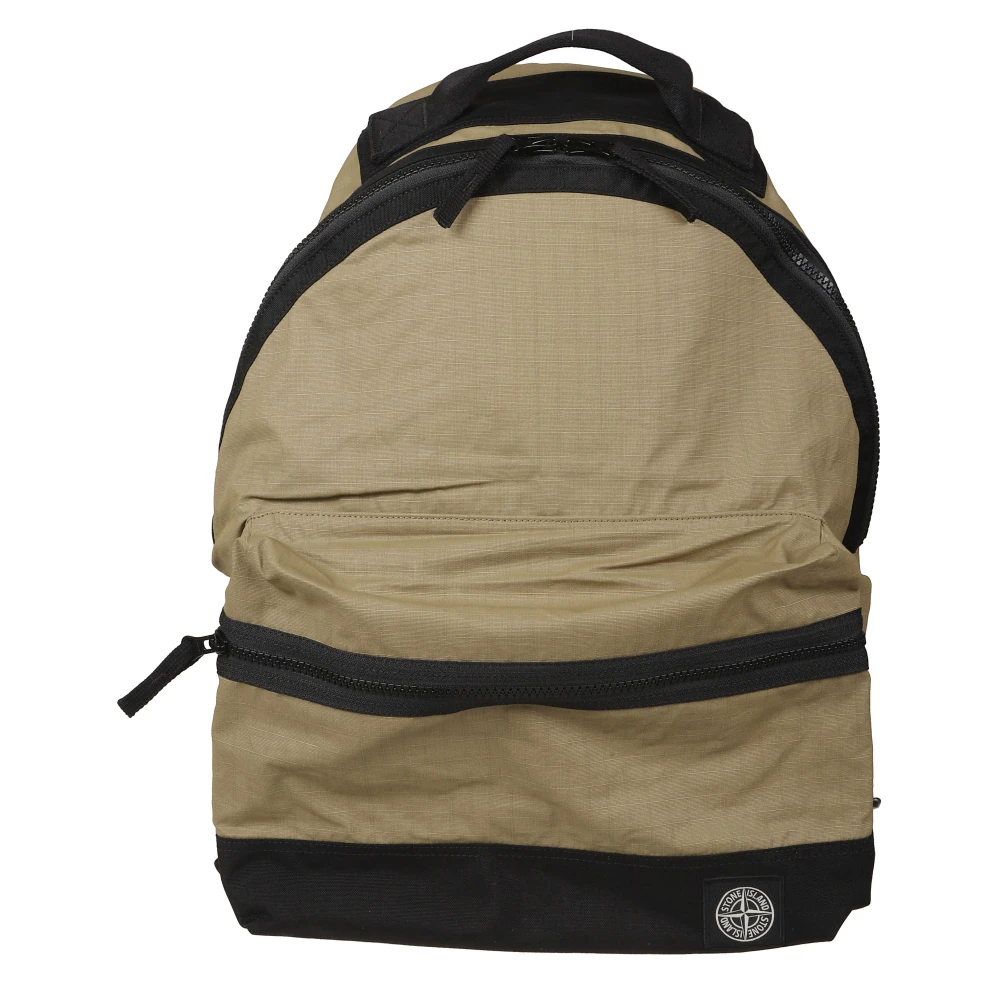 Stone Island Green Backpacks, Male, One Size, Double Coated Cotton Ripstop Backpack