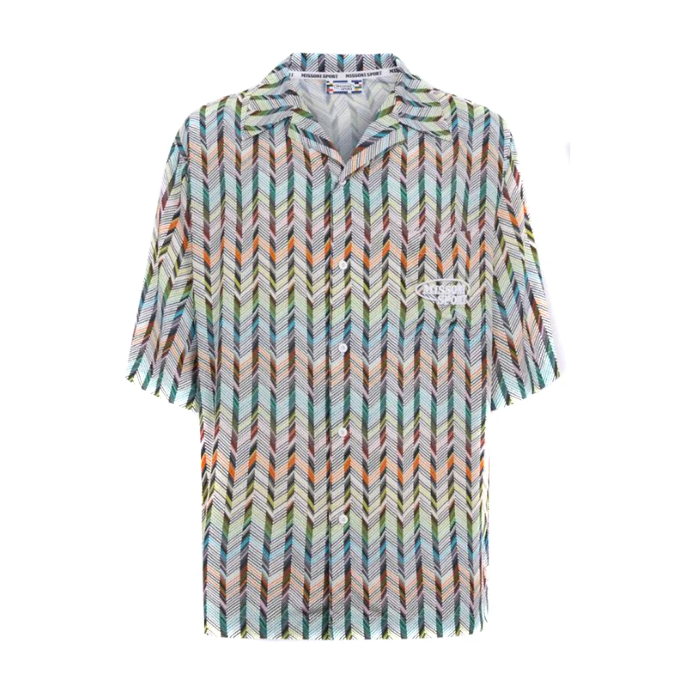Missoni Herr Multicolor Skjortor L, Multifärgad Kortärmad Skjorta För Män