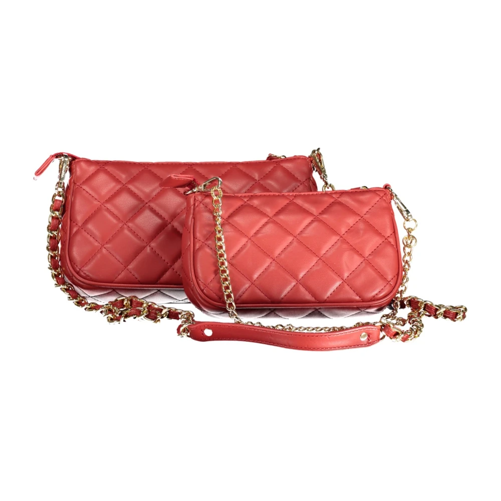 Valentino by Mario Valentino Rode Schoudertas met Afneembare Kettingriem Red Dames