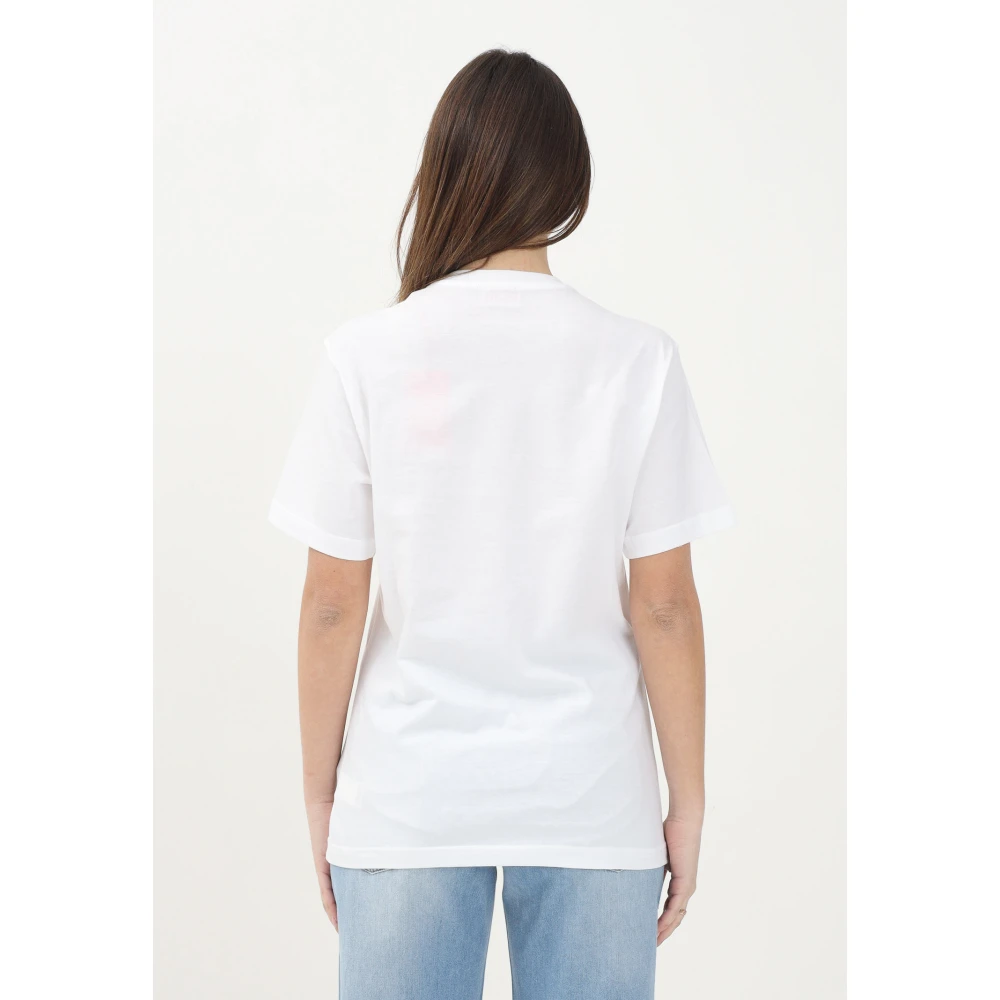 Diesel Wit T-shirt met Overlappende Logo's White Dames