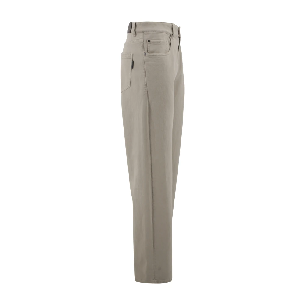 BRUNELLO CUCINELLI Hoge taille beige katoenen jeans Beige Dames