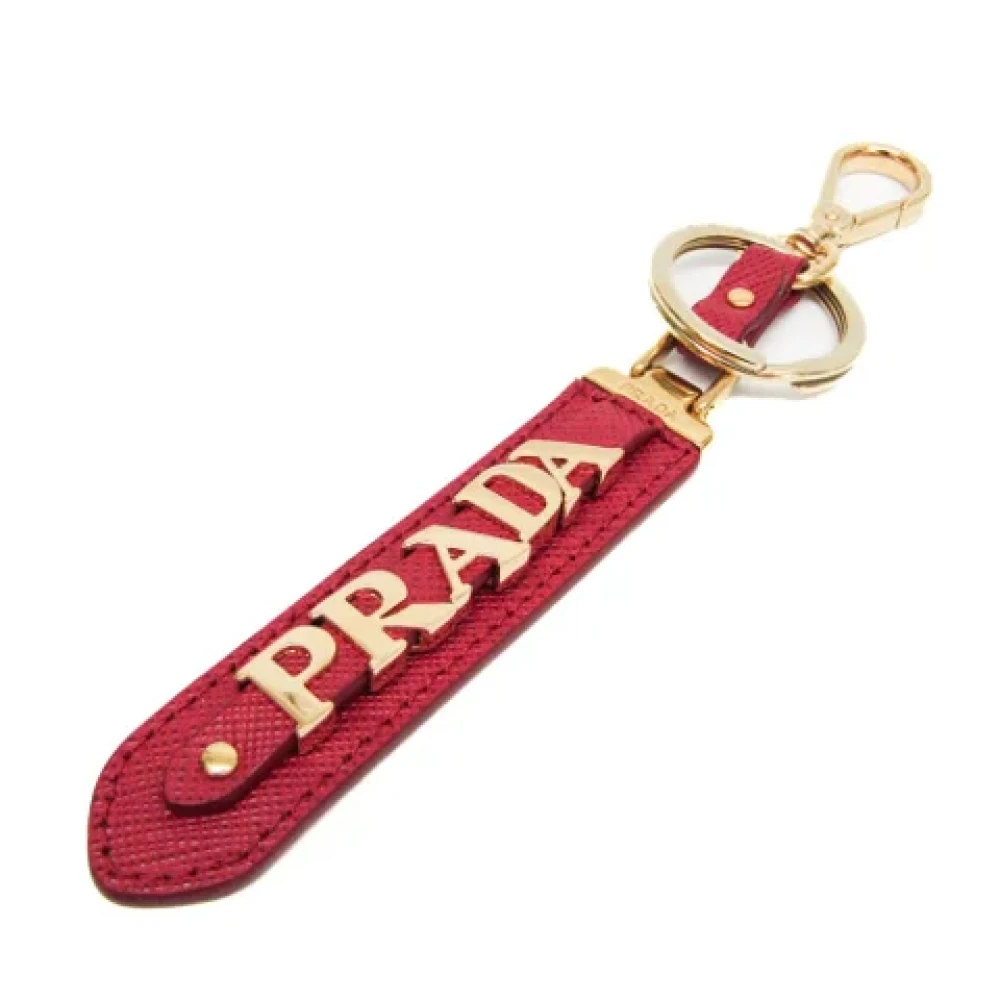 Prada Vintage Pre-owned Leather key-holders Red Dames