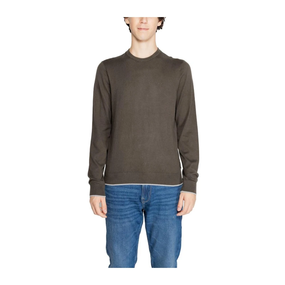 Armani Exchange Cashmere Blend Gebreid T-Shirt Green Heren