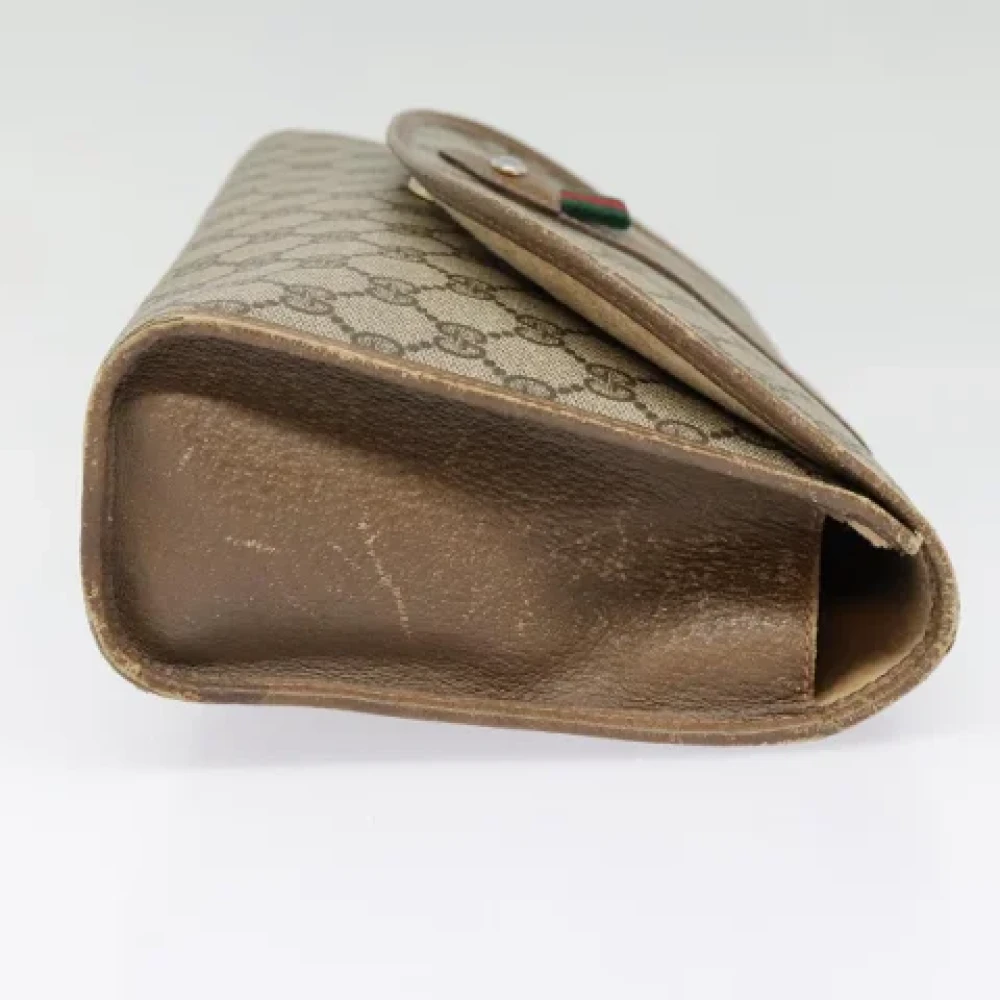 Gucci Vintage Pre-owned Leather clutches Beige Dames