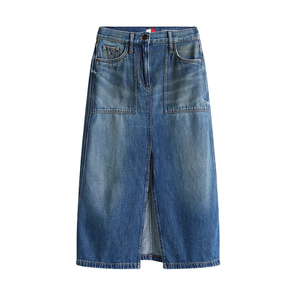 Tommy Jeans Herr Blå Kjolar W28, Denim, Utility Denimkjol