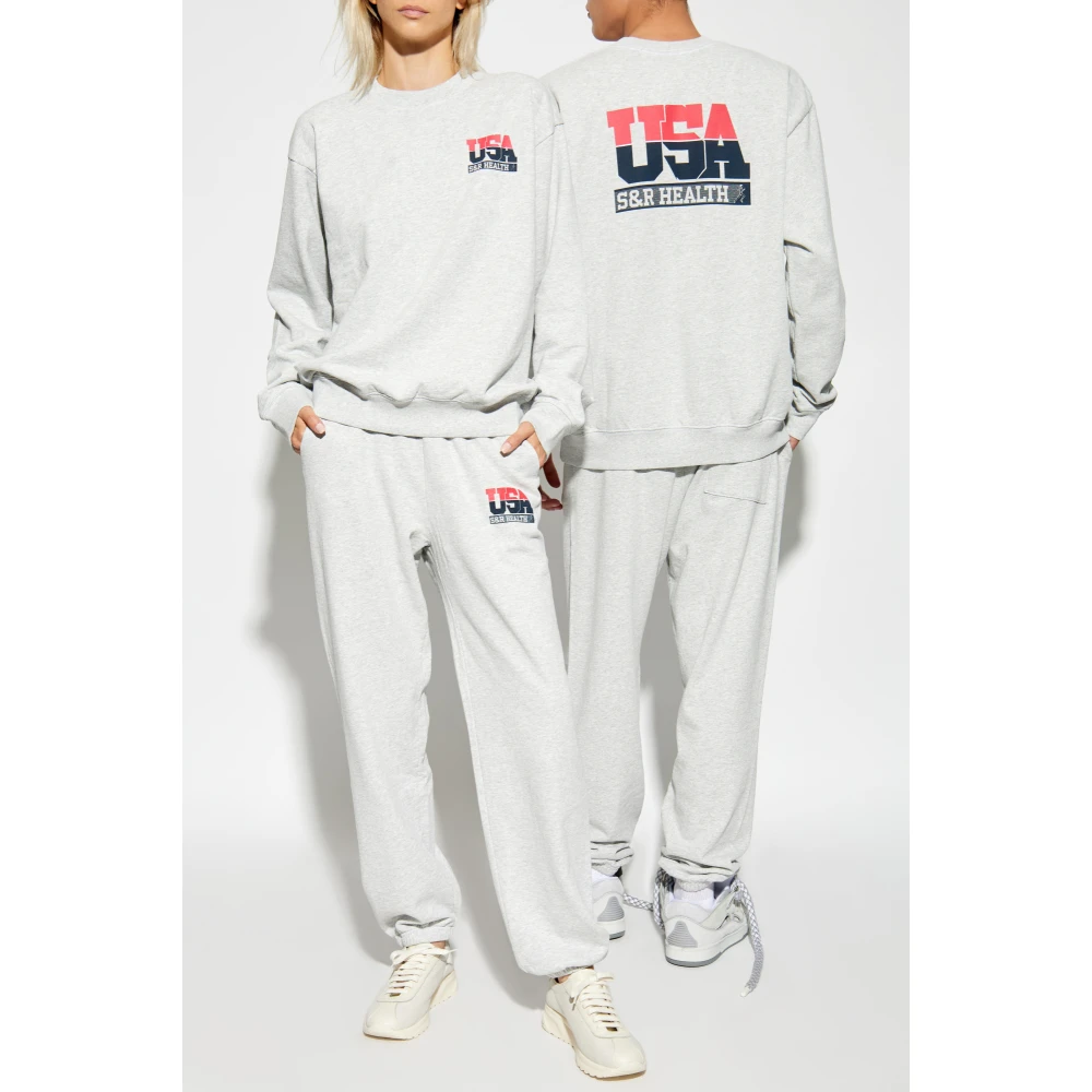 Sporty & Rich Katoenen sweatshirt Gray Unisex