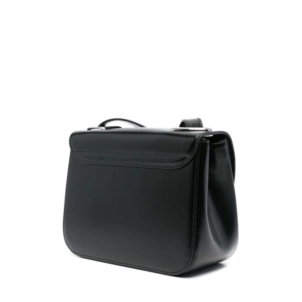 Vivienne Westwood Zwarte Leren Schoudertas Orb Black Dames