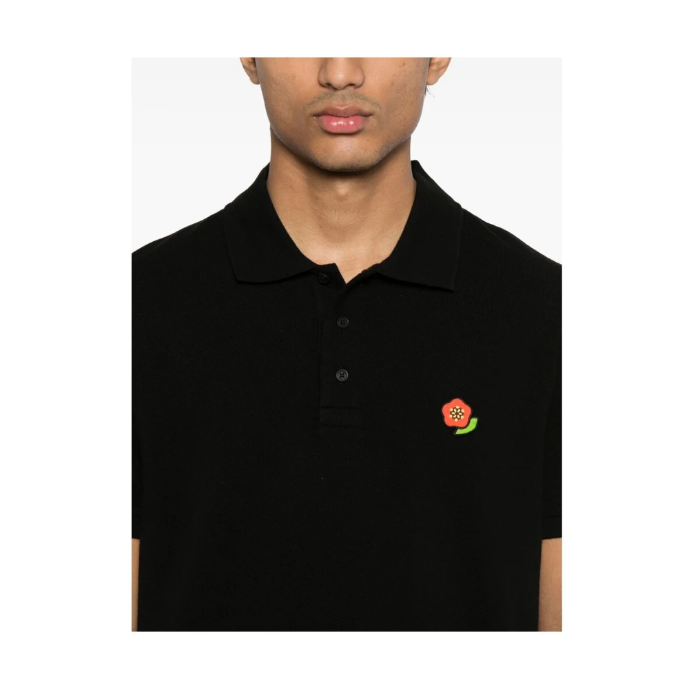 Kenzo Zwarte Polosweater met Logoborduursel Black Heren