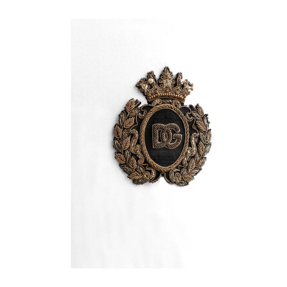 Dolce & Gabbana Logo Patch Katoenen Overhemd White Heren
