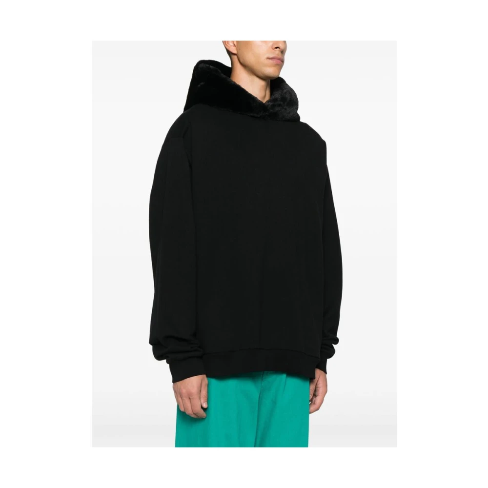 Marni Zwarte hoodie met fleecevoering Black Heren