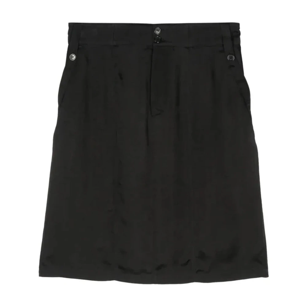 Saint Laurent Mini Rok met Voorknoopsluiting Black Dames