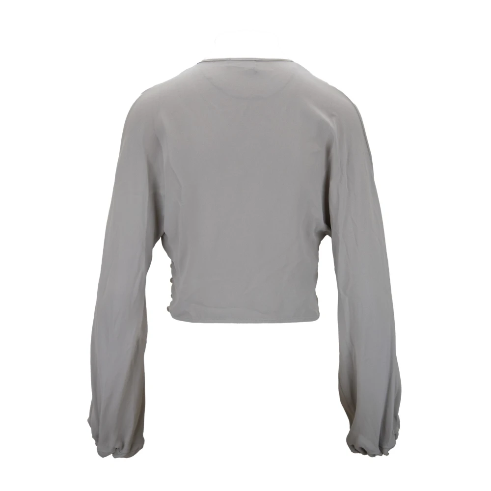 Elisabetta Franchi Blouse met V-hals en knoopdetail White Dames