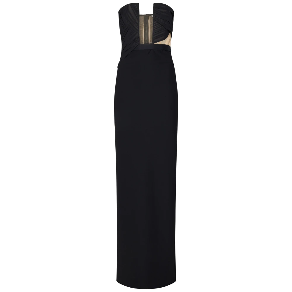 Nensi Dojaka Women's Black Gowns, L, Strapless Dress With Cut-Out Detail
