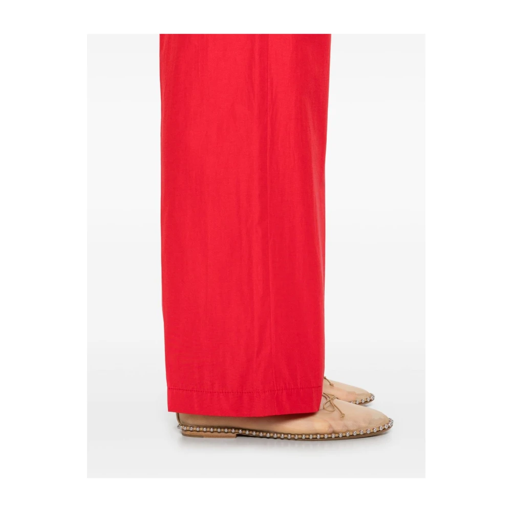 Forte Rode Broek met Elastische Tailleband Red Dames