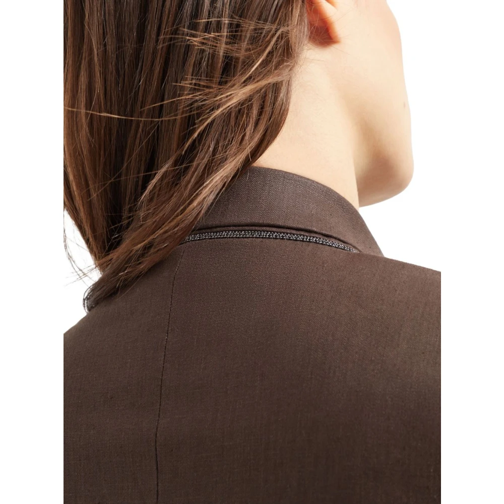 BRUNELLO CUCINELLI Bruine Jas voor Stijlvolle Look Brown Dames
