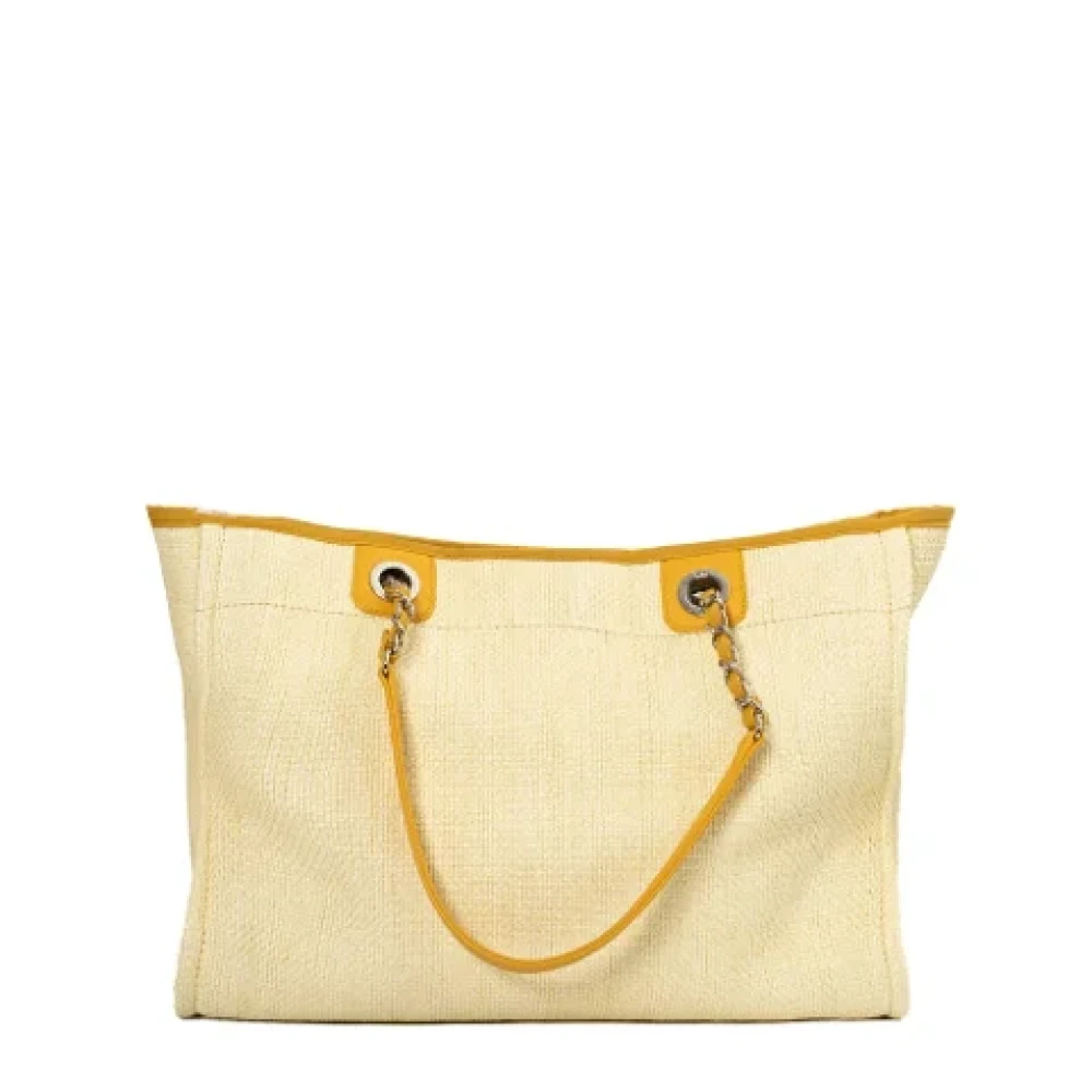 Chanel Vintage Pre-owned Canvas chanel-bags Yellow Dames