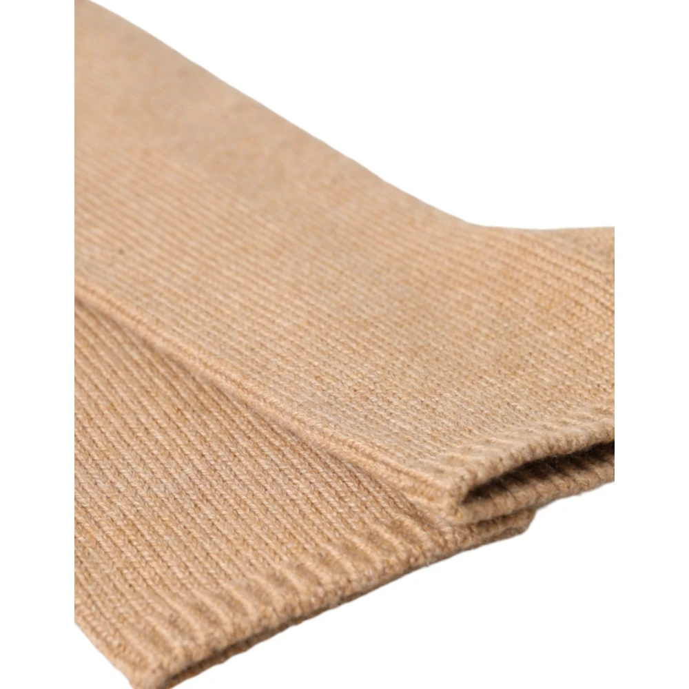 Dolce & Gabbana Bruine Cashmere Fingerloze Handschoenen Brown Dames