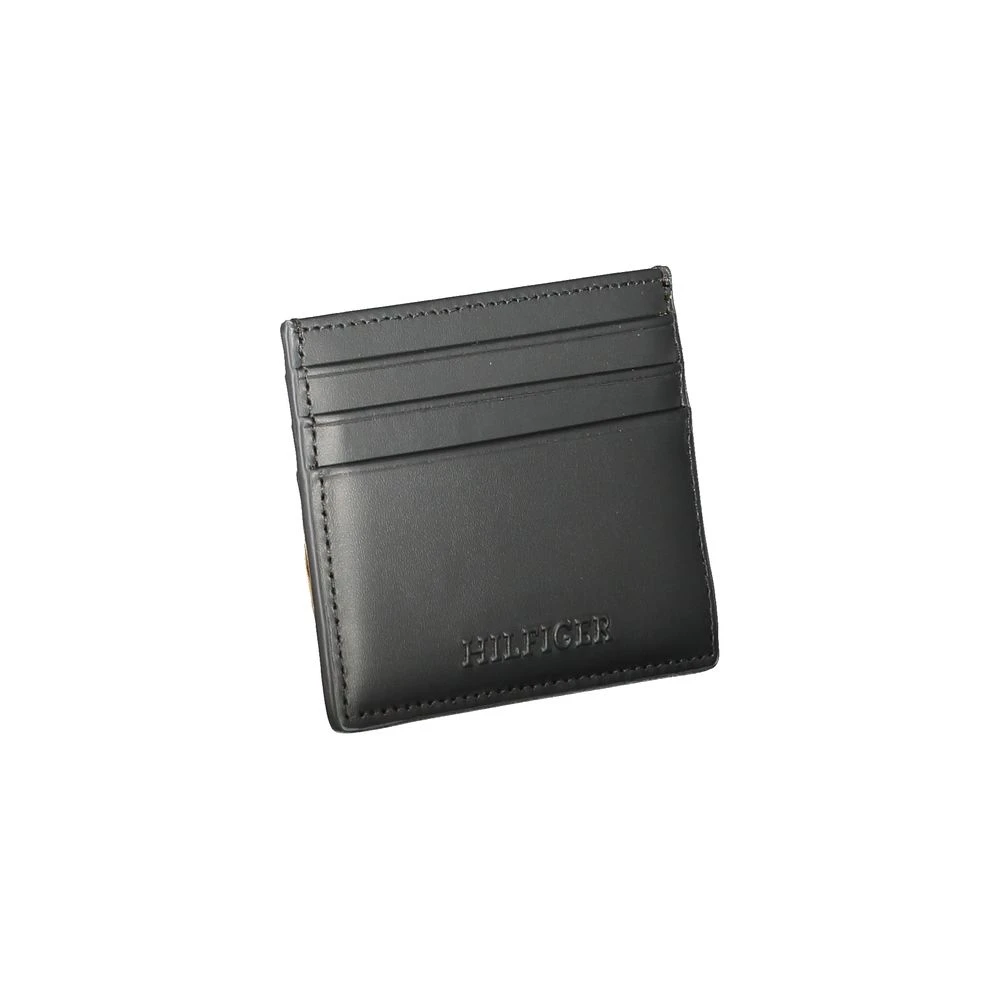 Tommy Hilfiger Zwarte Leren Portemonnee met Kaarthouder Black Heren