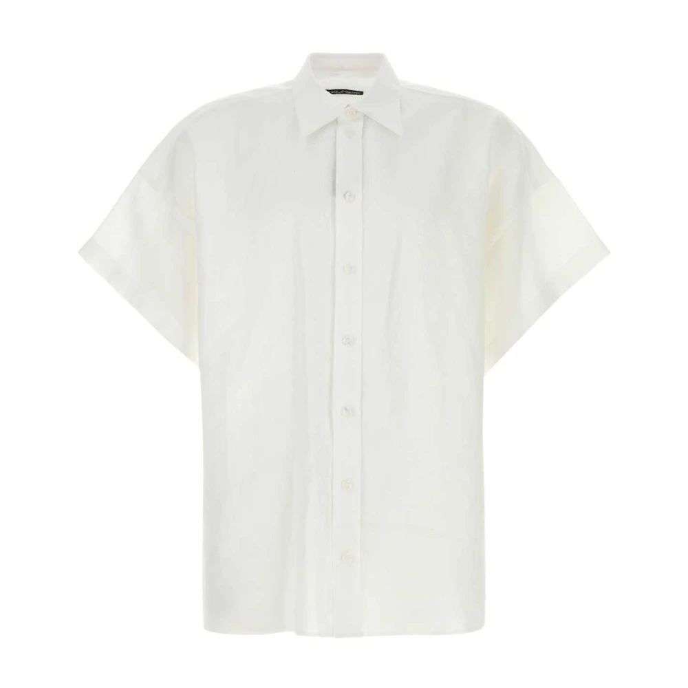 Dolce & Gabbana Wit linnen overhemd voor heren White Heren
