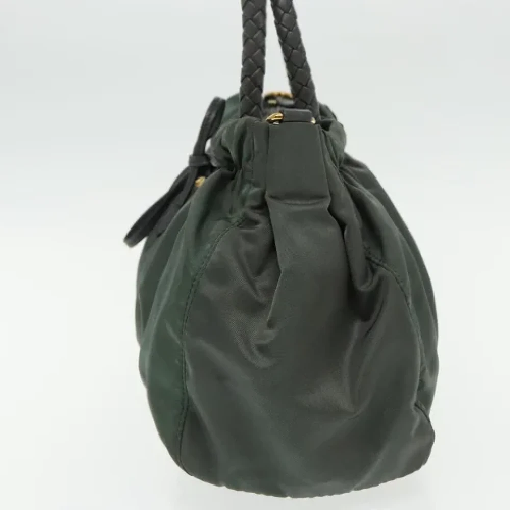 Prada Vintage Pre-owned Nylon handbags Green Dames