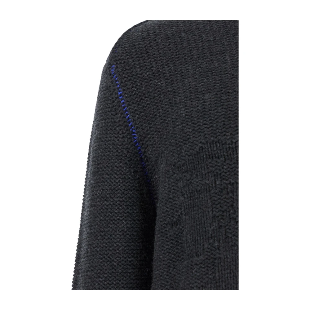 Burberry Equestrian Knight Jacquard Grijze Sweater Gray Heren