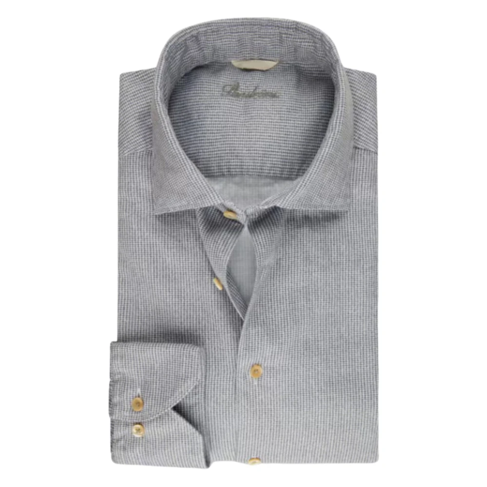 Stenströms Casual Fitted Body Overhemd Lange Mouw Gray Heren
