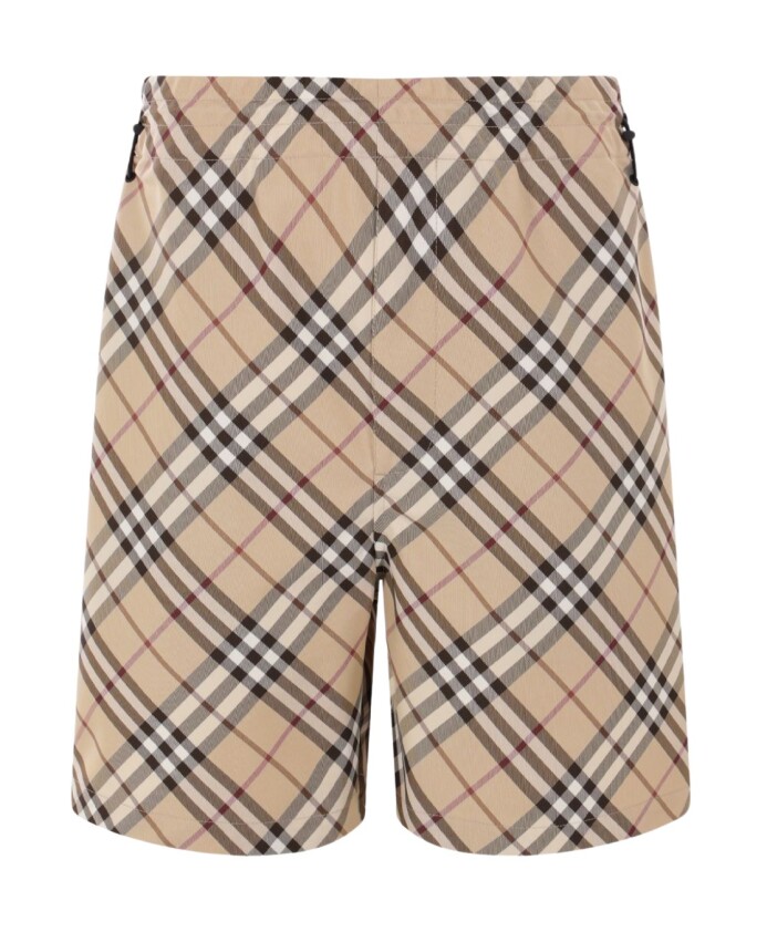 casual-beige-camel-checkered-bermuda-shorts