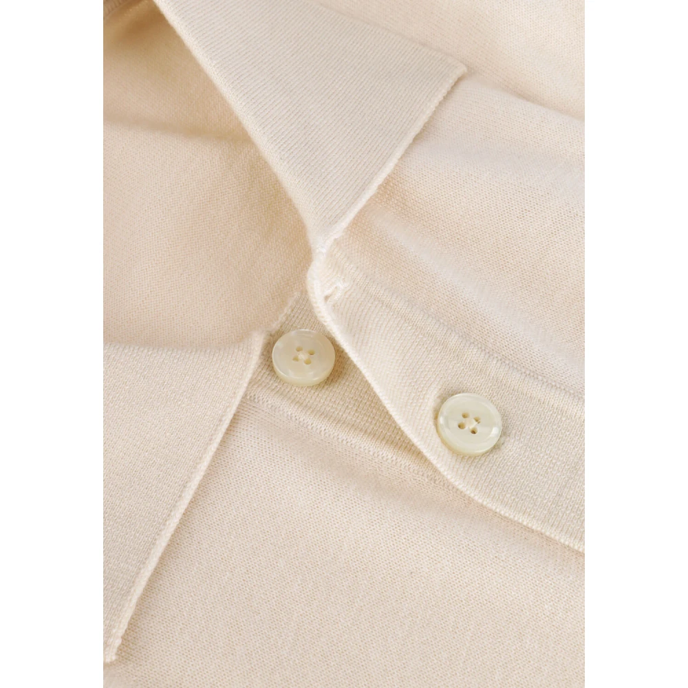 Selected Homme Merino Polo Gebreide Trui Beige Heren