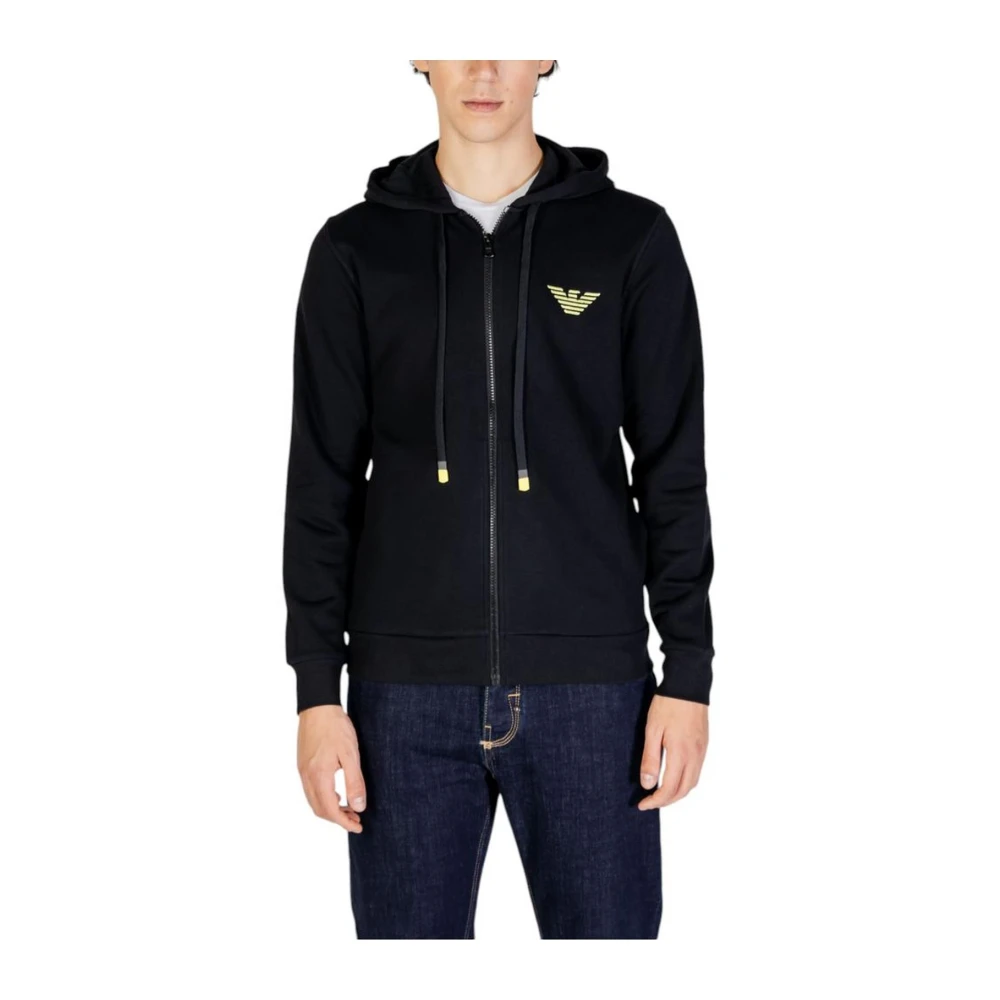 Emporio Armani Zwarte Katoenmix Trui Black Heren